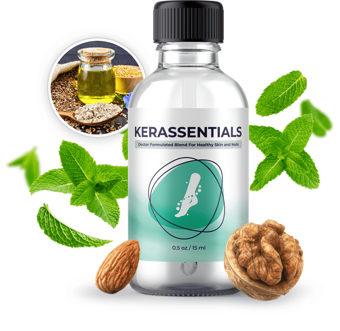 Kerassentials nail and skin support oil bottle, 15 ml